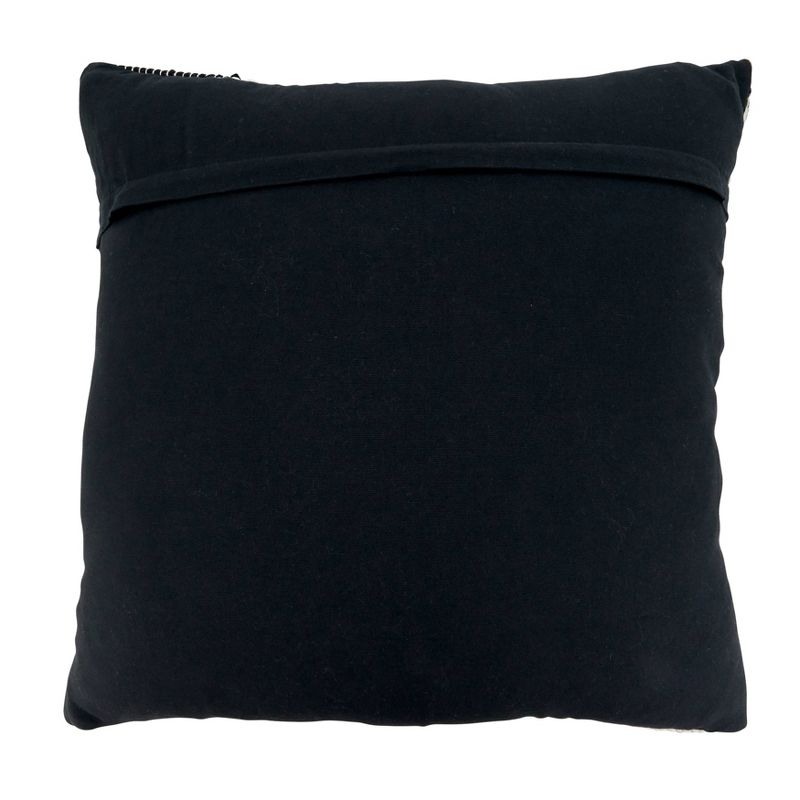 22&#34;x22&#34; Oversize Zebra Chindi Design Cotton Square Throw Pillow Cover Black/White - Saro Lifestyle, 3 of 8