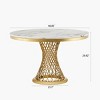 47'' Modern High Gloss Faux Marble Round Dining Table with Stainless Steel Base, Contemporary Kitchen or Dining Room Table – The Pop Home - 4 of 4