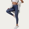 Anna-Kaci Women’s High Waist Denim Look Leggings with Smooth Stretch Fabric Faux Pocket Details and Sleek Contoured Fit - 2 of 4