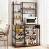 Bakers Rack, Kitchen Microwave Stand Oven Shelf with 7-Tier Large Storage Space, Industrial Coffee Bar Station - 4 of 4