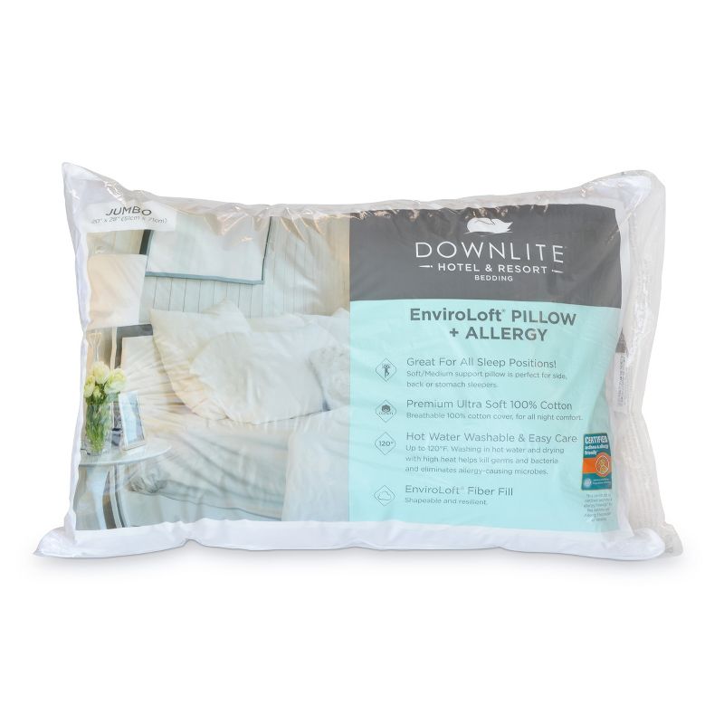 Downlite Hotel & Resort Medium Density 230 TC EnviroLoft AAFA Certified Down Alternative Allergen Pillow, 5 of 7