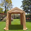 VisioGear 7*12FT Outdoor Portable Gazebo, Storage Shelter Shed with 2 Doors, Anti-Snow Portable Garage Kit Tent, Sand, 141.7"*82.68"*88.58" - 4 of 4