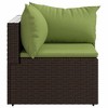 vidaXL 'Patio Corner Sofas with Cushions-2 pcs-Brown Poly Rattan Material-Outdoor Furniture - 4 of 4