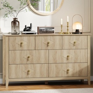 Fluted Dresser 54 Inch Wide,7-Drawer Wood Dresser for Bedroom, Modern Chest of Drawers, Storage Organizer Cabinet for Living Room, Hallway - 1 of 4
