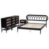 Baxton Studio Florica Art Deco Black Wood Queen 4-Piece Bedroom Set - 3 of 4