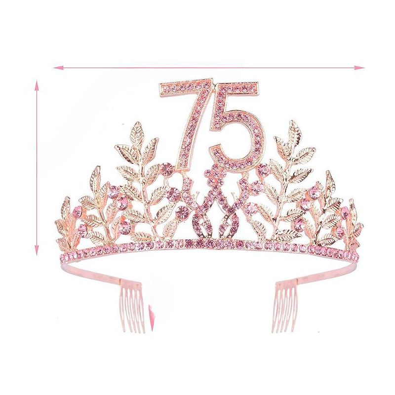 Meant2tobe 75th Birthday Sash And Tiara For Women - Pink, 4 of 6