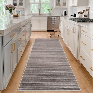 TackView Rug Washable Runner Rugs Modern Stripes Area Rug for Entryway Hallway Bedroom Bedside Non Slip Stain Resistant - 1 of 4