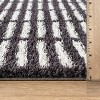 World Rug Gallery Bohemian Stripe Lines Shag Rug – White – Easy to Clean, Medium Pile – Perfect for Living Room, Bedroom, or Entryway - 3 of 4