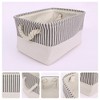 REGALWOVEN Stripe Print Fabric Collapsible Organizer Storage Basket Bin with Handles 2 Pcs - 2 of 4