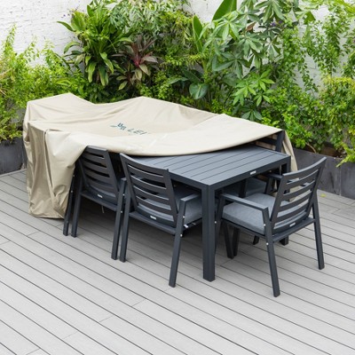 Chelsea Beige 87" Outdoor Patio Dining Set Rain Cover