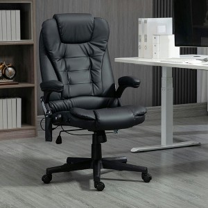 Resenkos Computer Desk Chair, Massage Office Chair, Heated Reclining Computer Chair With 6 Vibration Points,Black - 1 of 4