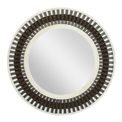 Contemporary Wood Decorative Wall Mirror Brown - Olivia & May