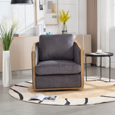 NicBex Accent Chair with Comfortable Foam Cushion,Modern Swivel Barrel Chair,Club Chair for Bedroom,Reading Room