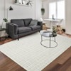 Washable Modern Plaid Printed Rug Non Slip Low Pile Rug Soft Contemporary Throw Floor Cover Foldable Indoor Carpet for Living Room Bedroom - 3 of 4