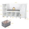 White Kids Reading Nook Bench with Bookshelf, Kids Bookcase and Storage Organizer - 3 of 4