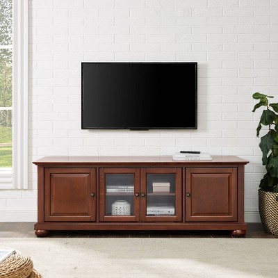 Vintage Mahogany 60" Low Profile TV Stand with Cabinet