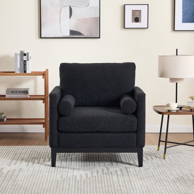 Aortzio 35.43"W Upholstered Accent Chair With 2 Pillows