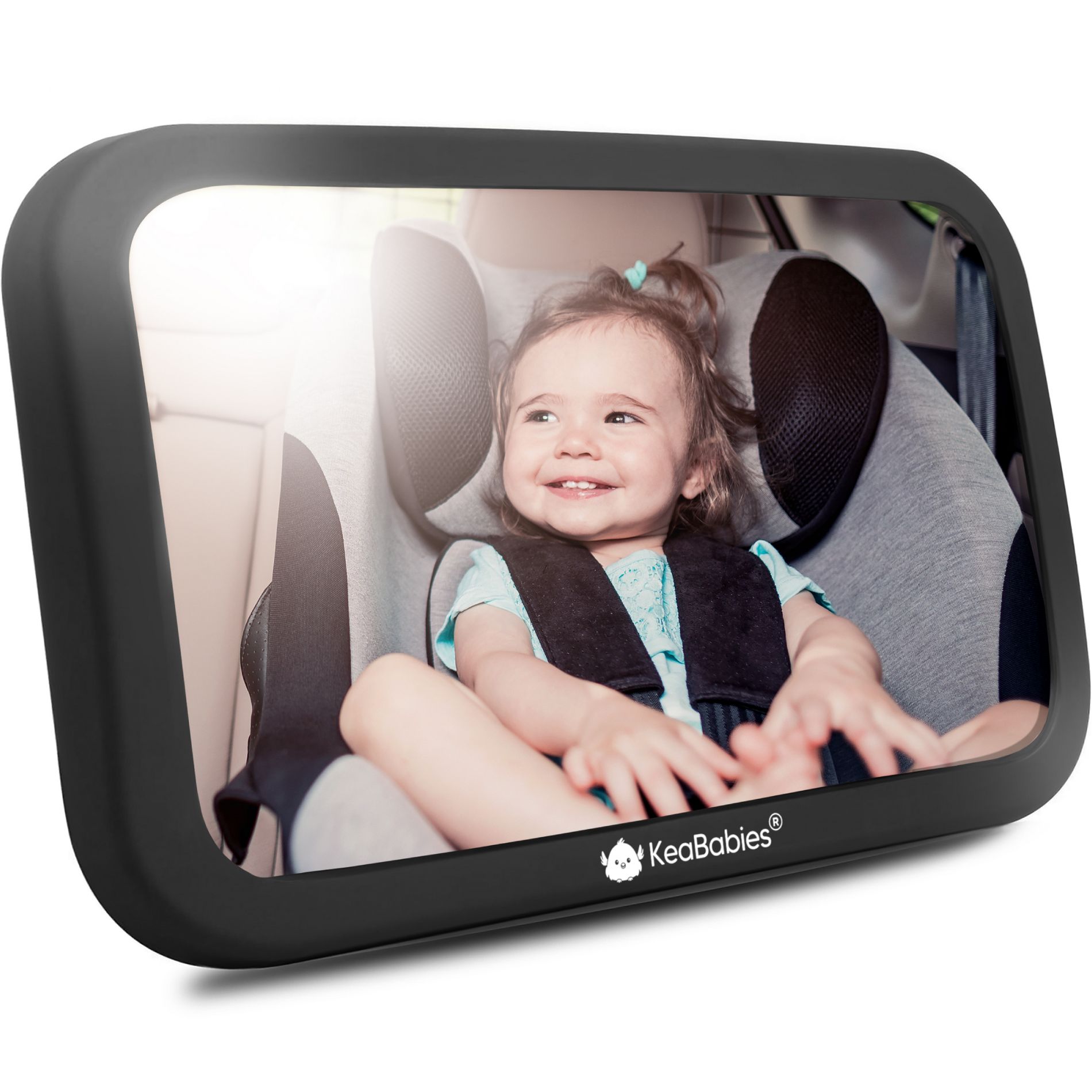 KeaBabies Baby Car Mirror, Large Shatterproof Baby Mirror for Car Seat Rear Facing, Backseat Carseat Mirror for Infant