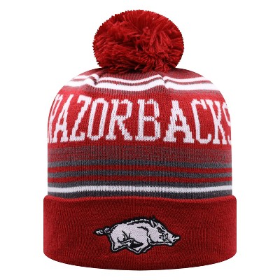 NCAA Arkansas Razorbacks Men's Rupture Knit Cuffed Beanie with Pom