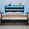 Furnulem Full  and Queen Bed Frame with Storage Headboard and LED Lights, Metal Bedframe with Charging Station and USB Port, No Box Spring Needed - 4 of 4