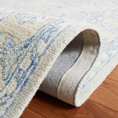 Handmade Blue Wool Medallion Tufted 8' x 10' Rug