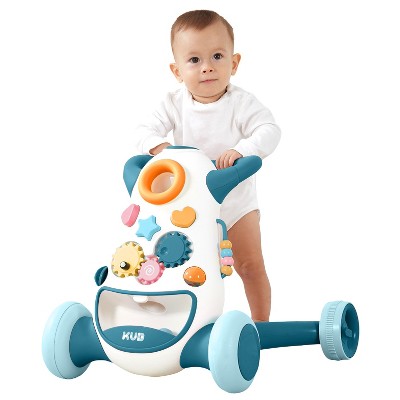 KUB Baby Push Walker, Montessori Baby Walker Activity Center with Wheels& Push Toys  for Toddlers, Sit to Stand Learning Walker