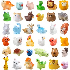 40-Piece Mini Resin Animal Figurines Set, 40 Unique Styles for Fairy Garden, Dollhouse and Landscape Scenery Decor - 1 of 4
