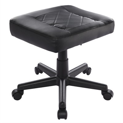 Black padded PU footrest with wheeled base