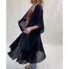 Women's Ruffle Edge Bohemian Lightweight Flowing Duster Wrap Cover Up - LETO - 3 of 4
