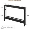 Slim 5.9" Sofa Table with 2 Tiers and Adjustable Shelf – Narrow Console Table for Small Spaces, Hallway, Foyer & Living Room - 3 of 4