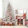 Prelit Snow Flocked Spruce Artificial Christmas Tree with Incandescent Warm White Lights & Foldable Stand - 4 of 4