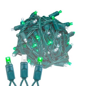 Novelty Lights 50 Light LED Christmas Mini Light Set (Green Wire, 25 Feet) - 1 of 4
