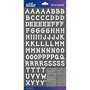 Sticko Alphabet Stickers - Dot Small, White, 262pcs - 1 of 1