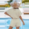 Women's Chic Navy Textured Romper for Beach Getaways- Cupshe - 4 of 4