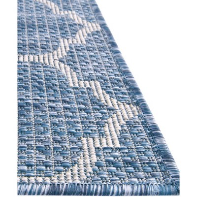 Unique Loom 6' 1 x 9' 0 Rectangle Indoor/Outdoor Trellis Navy Blue Area Rug
