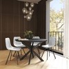 LeisureMod Markley Modern Leather Dining Chair With Metal Legs - 2 of 4