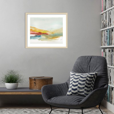 Amanti Art Land Contours No 4 by Jan Weiss Wood Framed Wall Art Print 25 x 21