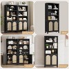 Floor Standing Display Shelves, Bookcases for Home, Office, Living Room, 70" Tall Cutlery Shelves with Three Tiers of Open Storage with Rattan Doors - 4 of 4
