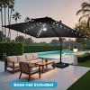 Crestlive Products 13FT Patio Cantilever Umbrella with Light Double Top High-strength Aluminum 360°Rotation 5 Heights Adjustable Offset Umbrella - 3 of 4