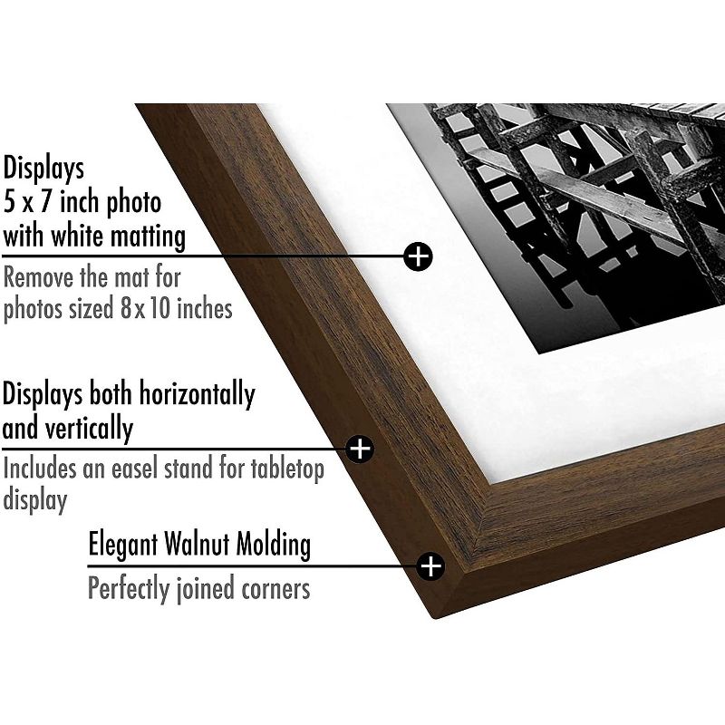 Americanflat Picture Frame with tempered shatter-resistant glass - Available in a variety of sizes and styles, 3 of 4