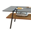 Dolonm Modern Rectangle Coffee Table with Tempered Glass Top & Black Metal Legs for Living Room - 4 of 4