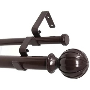 Urbanest Fluted Ball Manhattan 1-inch 5-8 inch Double Drapery Curtain Window Rod Set - 1 of 4