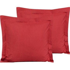 2 Pack Brushed Microfiber Super Soft Euro Pillow Shams, 26x26 Inches - NTBAY - 1 of 4