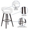 Emma and Oliver 2 Pk. 29'' High Contemporary Vinyl Barstool with Cappuccino Wood Frame - 4 of 4