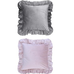 REGALWOVEN 2 Pcs Scalloped Trim Outdoor Throw Pillow Covers for Sofa Living Room Home Decor - 1 of 4