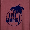 Women's - Instant Message - Live Simple Lightweight French Terry Wide Neck Long Sleeve Graphic Shirt - 2 of 4