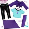 Dress Along Dolly 5pc Yoga Outfit- 18" Doll Clothes Compatible w American Girl Doll- Includes Exercise Mat w Carrying Bag, Workout Pants & More - 3 of 4