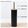 Evideco French Home Goods Metal Toilet Brush and Holder Set With Bamboo Lid - 3 of 4