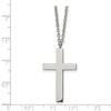 Black Bow Jewelry Stainless Steel Polished 20 x 35mm Cross Necklace, 18 Inch - 3 of 4