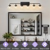 POWLIG 45.28-in 6-Light Matte Black Bathroom Light Fixtures Over Mirror Vanity Lighting with Clear Glass Globe Shades - 3 of 4